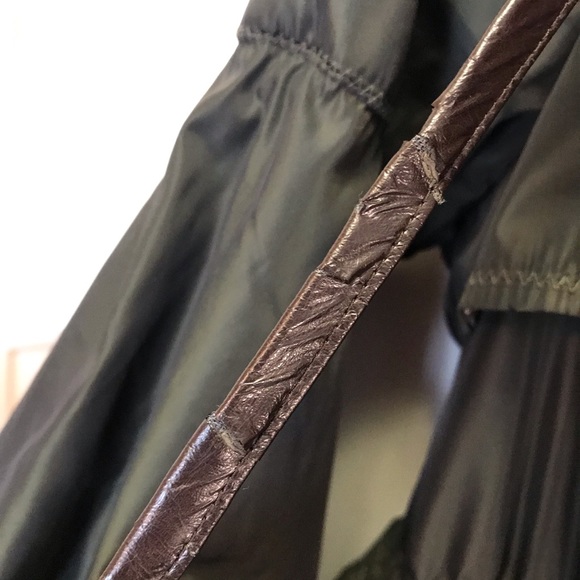 PINK MARTINI Abi Coat green metallic knit sleeves removable hood ruffle coat - Picture 17 of 17